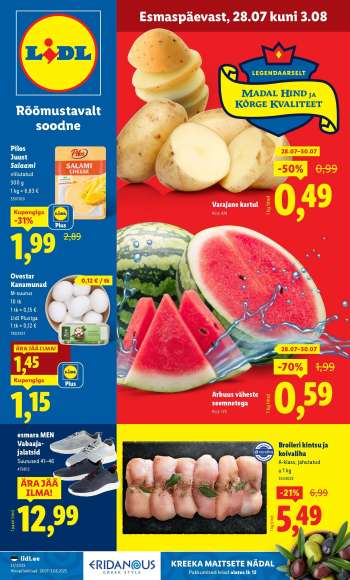 Kaupluse Lidl kliendileht - 28.07.2025 - 03.08.2025.