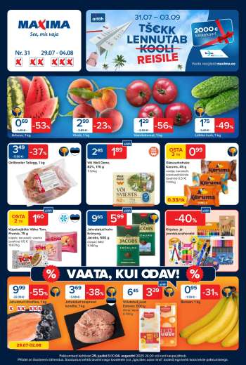 Kaupluse Maxima kliendileht - 29.07.2025 - 04.08.2025.
