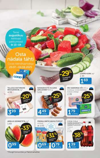 Kaupluse Coop kliendileht - 29.07.2025 - 04.08.2025.