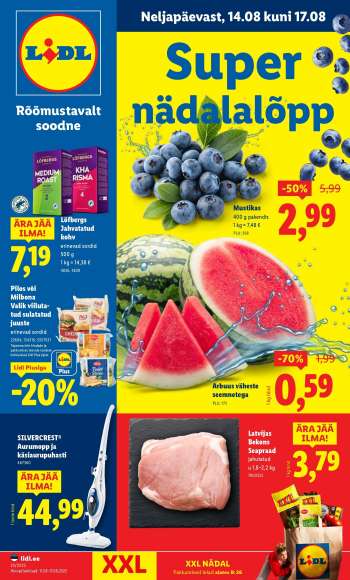 Kaupluse Lidl kliendileht - 14.08.2025 - 17.08.2025.
