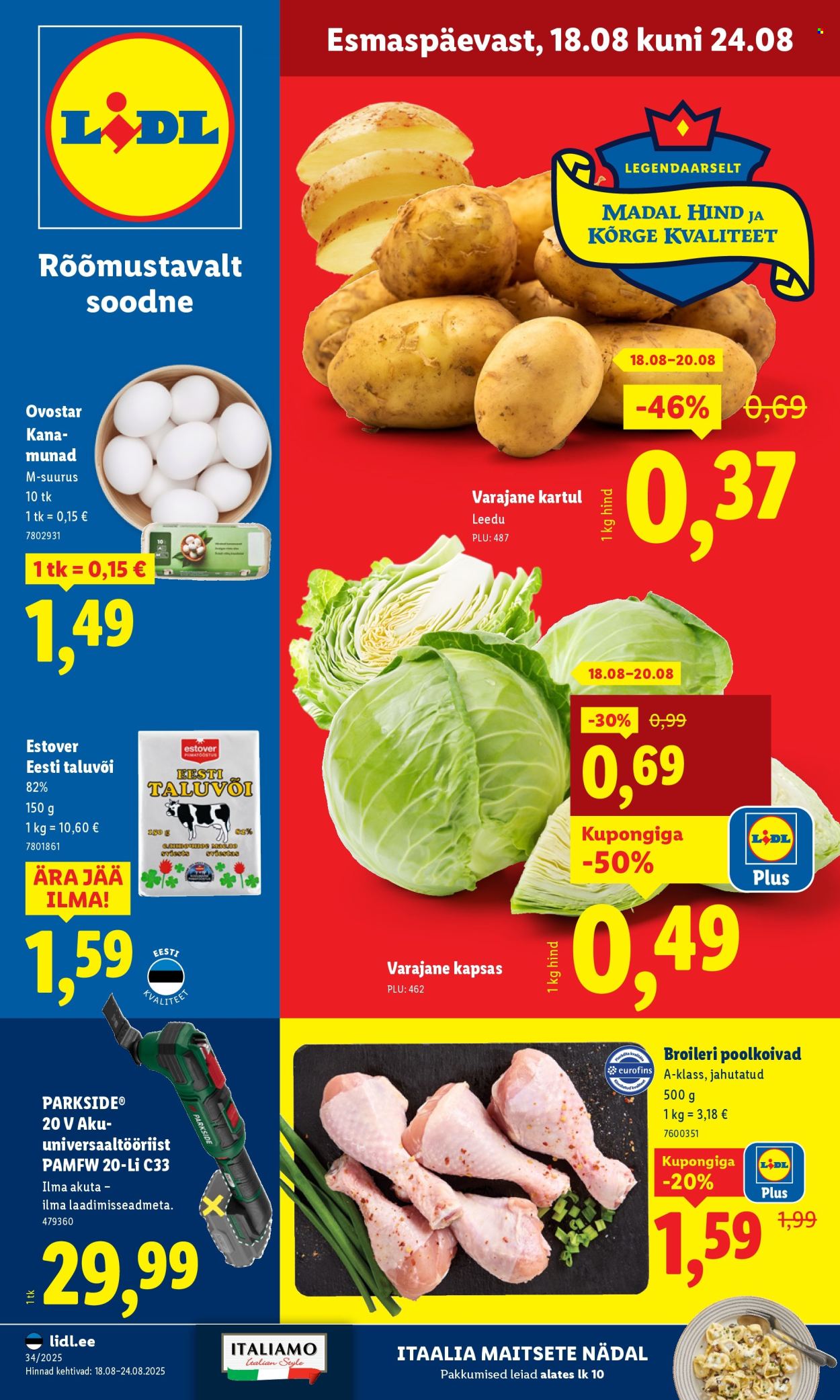 Lidl kliendileht - 18.08.2025 - 24.08.2025. Lehekülg 1