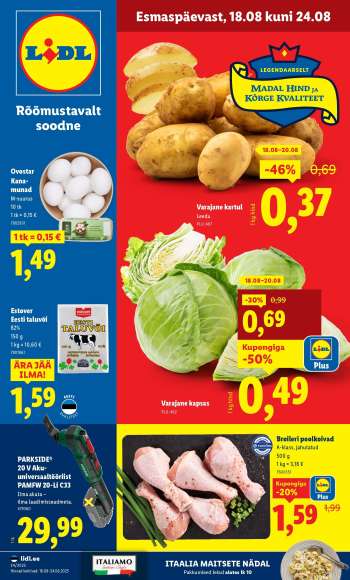 Kaupluse Lidl kliendileht - 18.08.2025 - 24.08.2025.