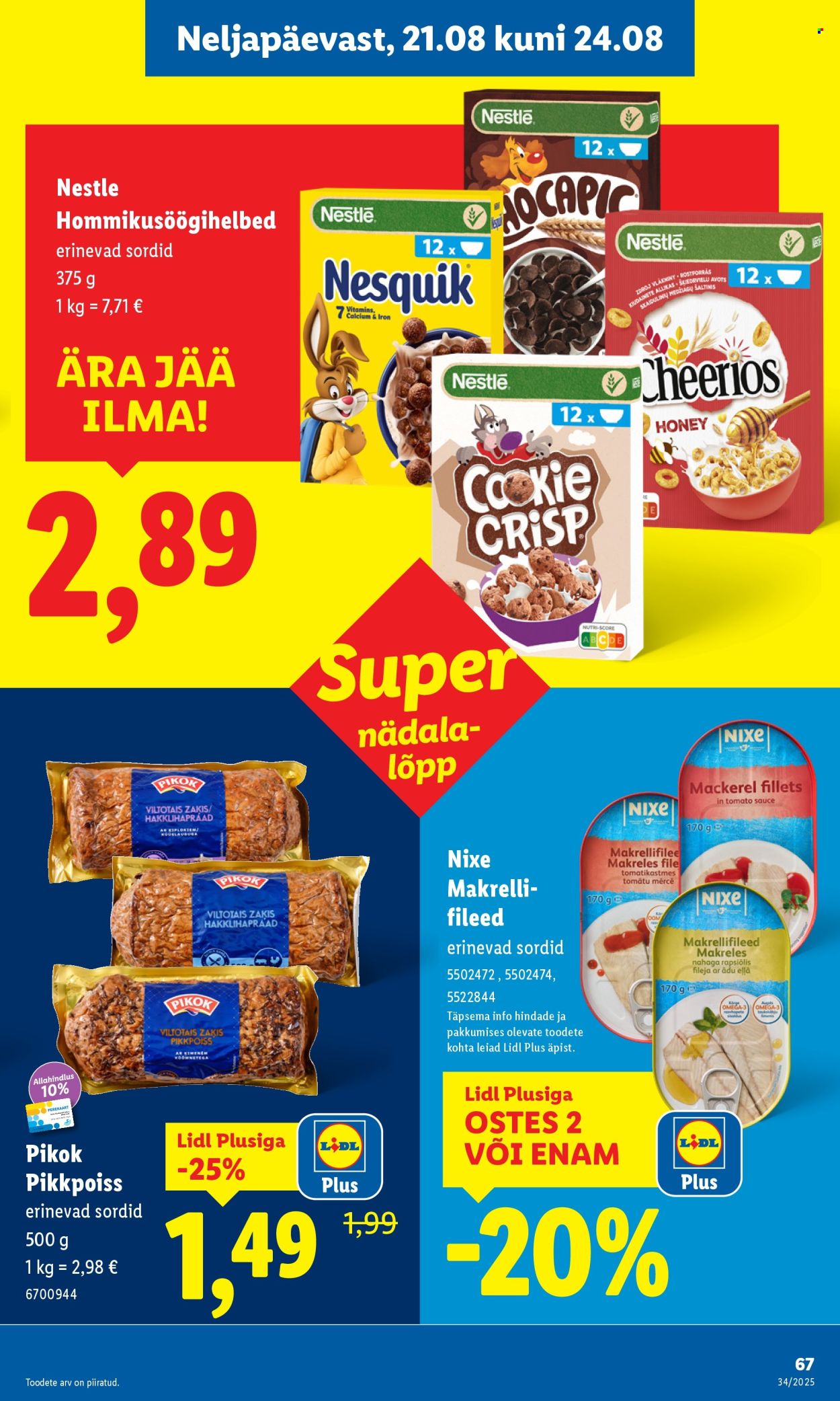Lidl kliendileht - 18.08.2025 - 24.08.2025. Lehekülg 67
