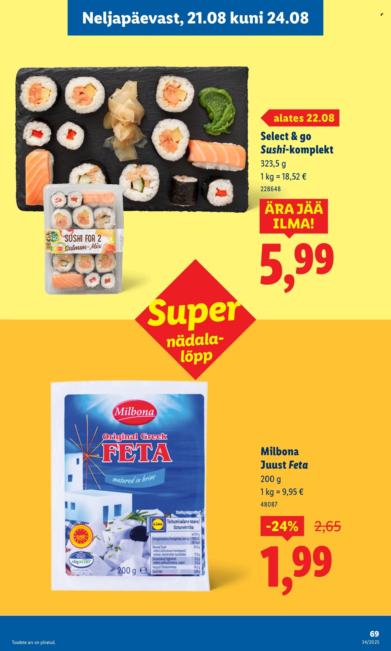 Lidl kliendileht - 18.08.2025 - 24.08.2025. Lehekülg 69