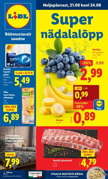 Kaupluse Lidl kliendileht - 21.08.2025 - 24.08.2025.