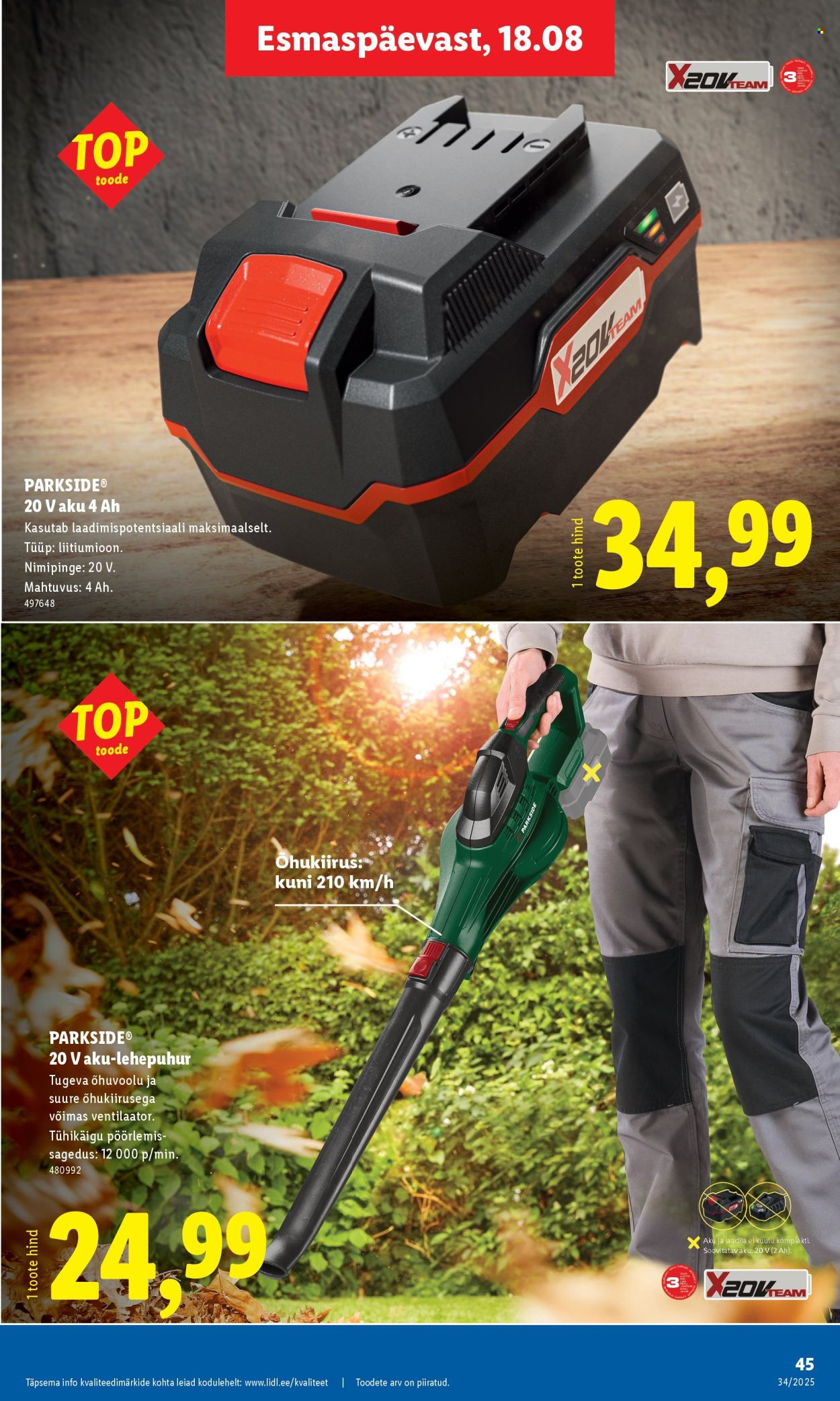 Lidl kliendileht - 21.08.2025 - 24.08.2025. Lehekülg 45