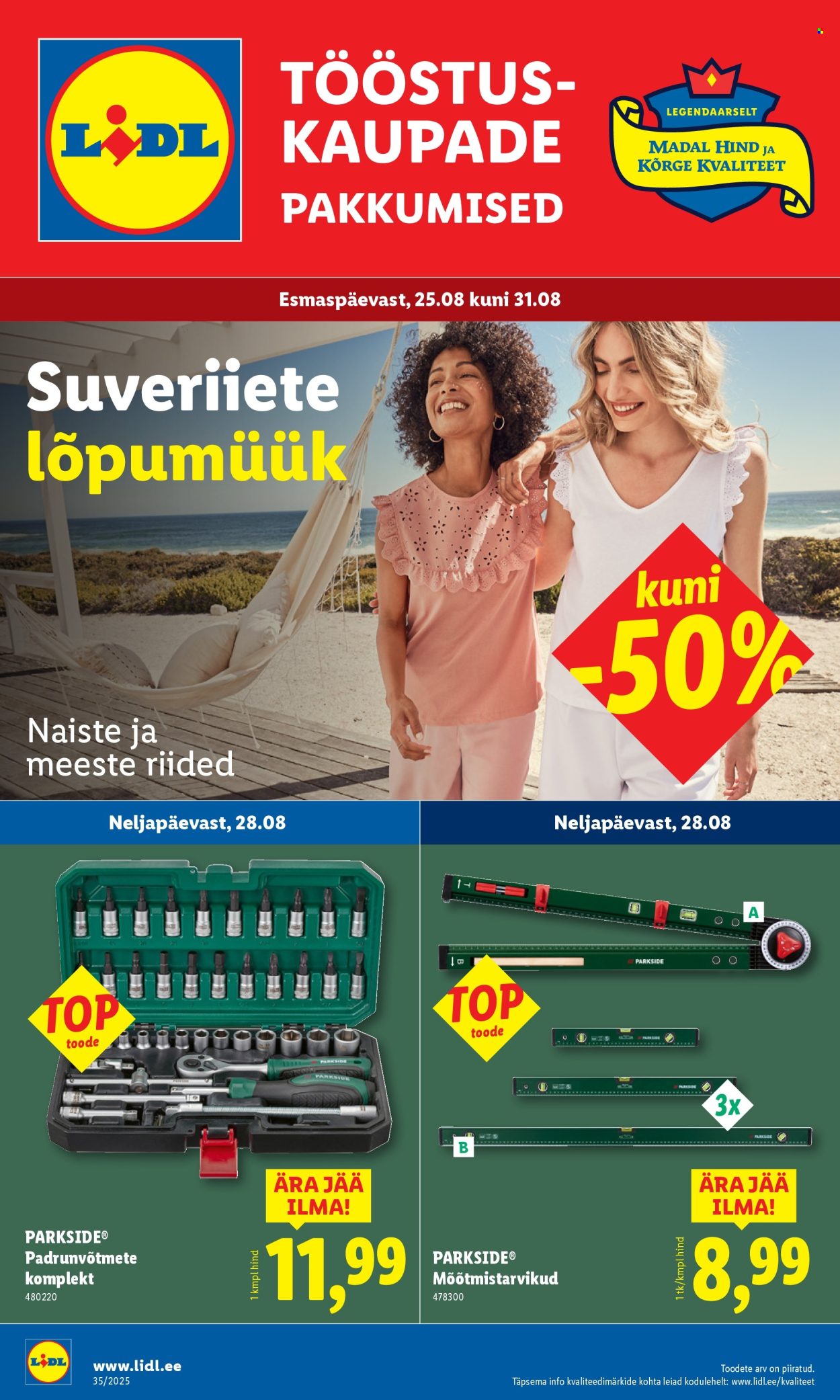 Lidl kliendileht - 25.08.2025 - 31.08.2025. Lehekülg 1