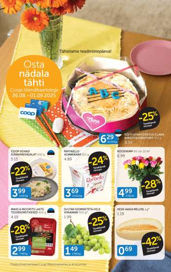 Kaupluse Coop kliendileht - 26.08.2025 - 01.09.2025.
