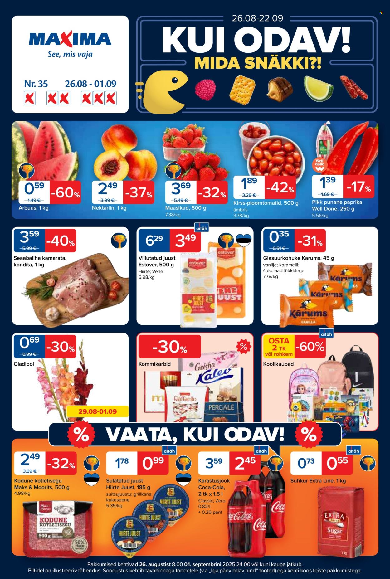 Maxima kliendileht - 26.08.2025 - 01.09.2025. Lehekülg 1