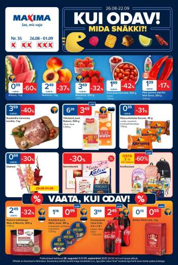 Kaupluse Maxima kliendileht - 26.08.2025 - 01.09.2025.