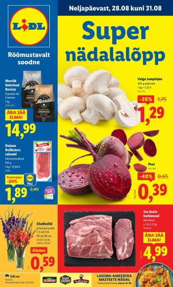 Kaupluse Lidl kliendileht - 28.08.2025 - 31.08.2025.