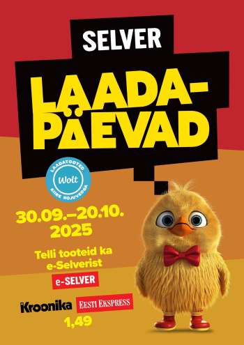 Kaupluse Selver kliendileht - 30.09.2025 - 20.10.2025.