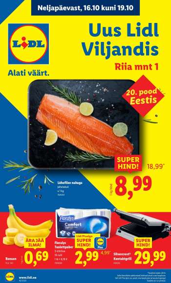 Kaupluse Lidl kliendileht - 16.10.2025 - 19.10.2025.
