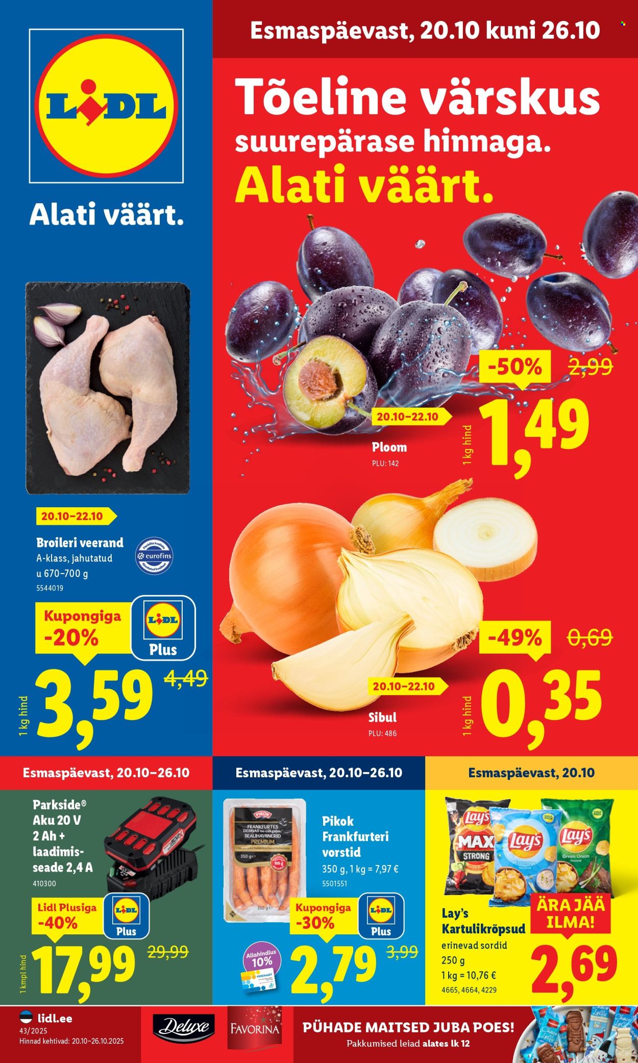 Lidl kliendileht - 20.10.2025 - 26.10.2025. Lehekülg 1