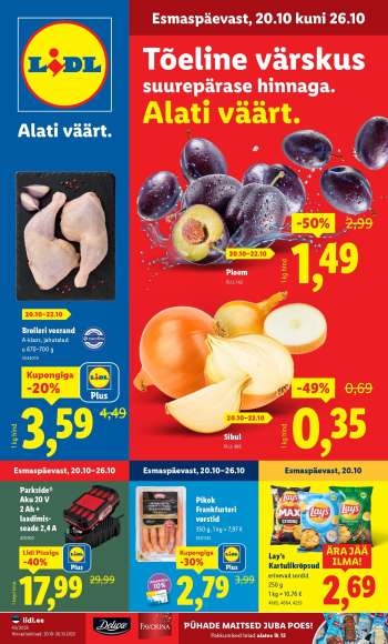 Kaupluse Lidl kliendileht - 20.10.2025 - 26.10.2025.