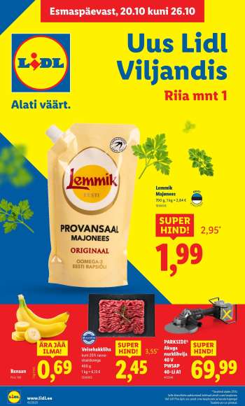 Kaupluse Lidl kliendileht - 20.10.2025 - 26.10.2025.