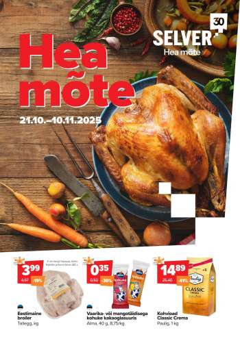 Kaupluse Selver kliendileht - 21.10.2025 - 10.11.2025.