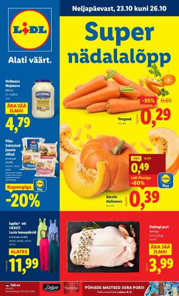 Kaupluse Lidl kliendileht - 23.10.2025 - 26.10.2025.