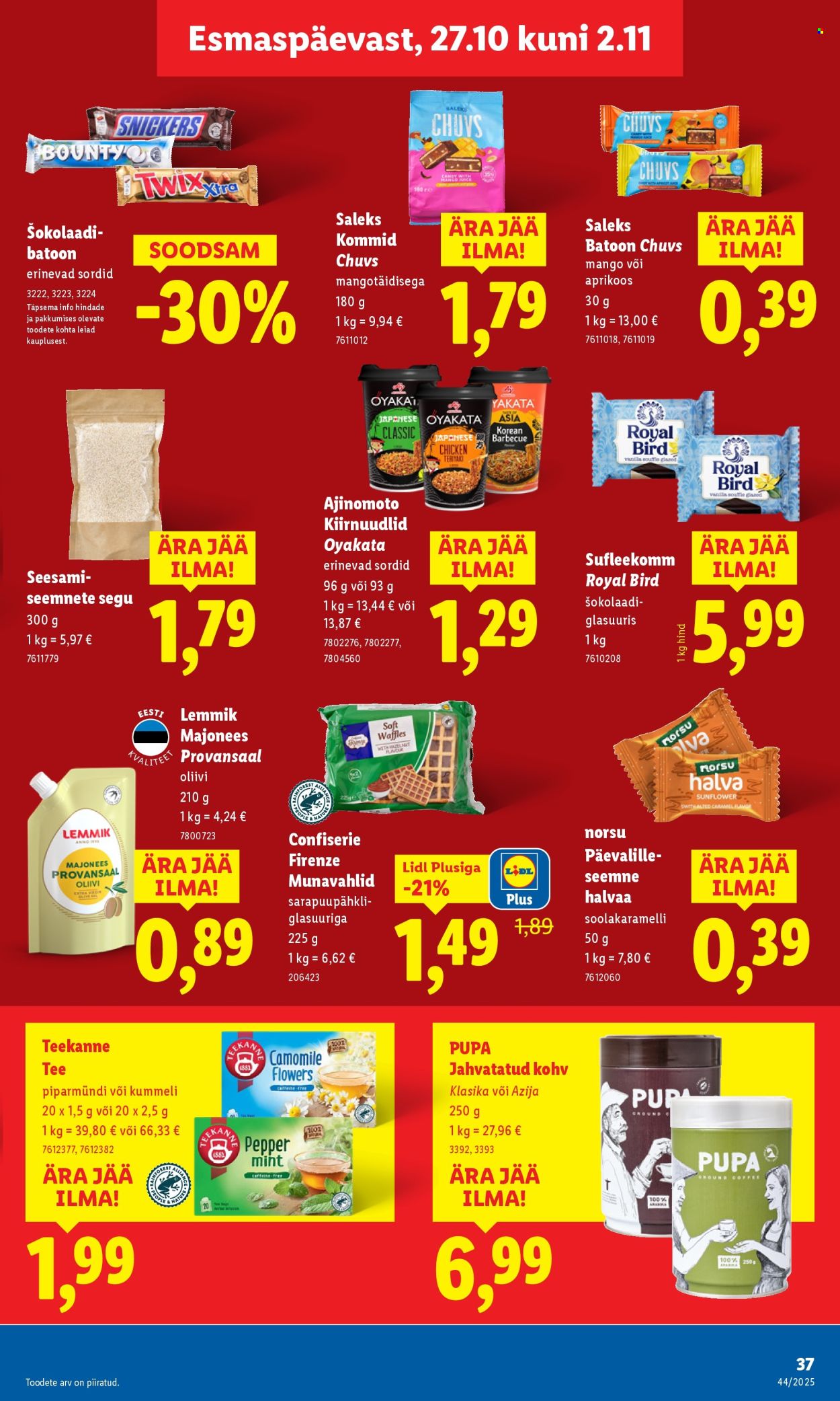 Lidl kliendileht - 30.10.2025 - 02.11.2025. Lehekülg 37