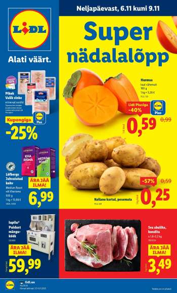 Kaupluse Lidl kliendileht - 06.11.2025 - 09.11.2025.