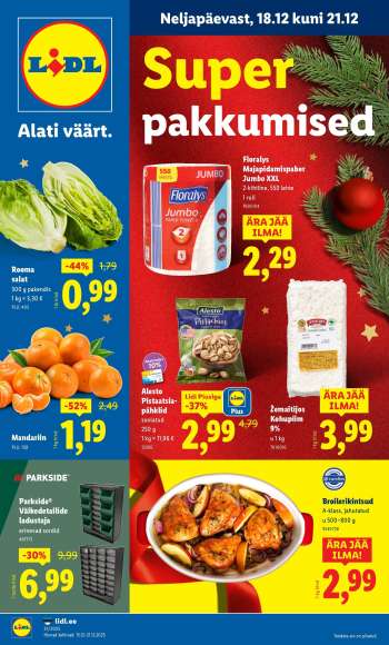 Kaupluse Lidl kliendileht - 18.12.2025 - 21.12.2025.