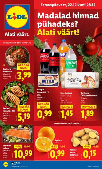 Kaupluse Lidl kliendileht - 22.12.2025 - 28.12.2025.