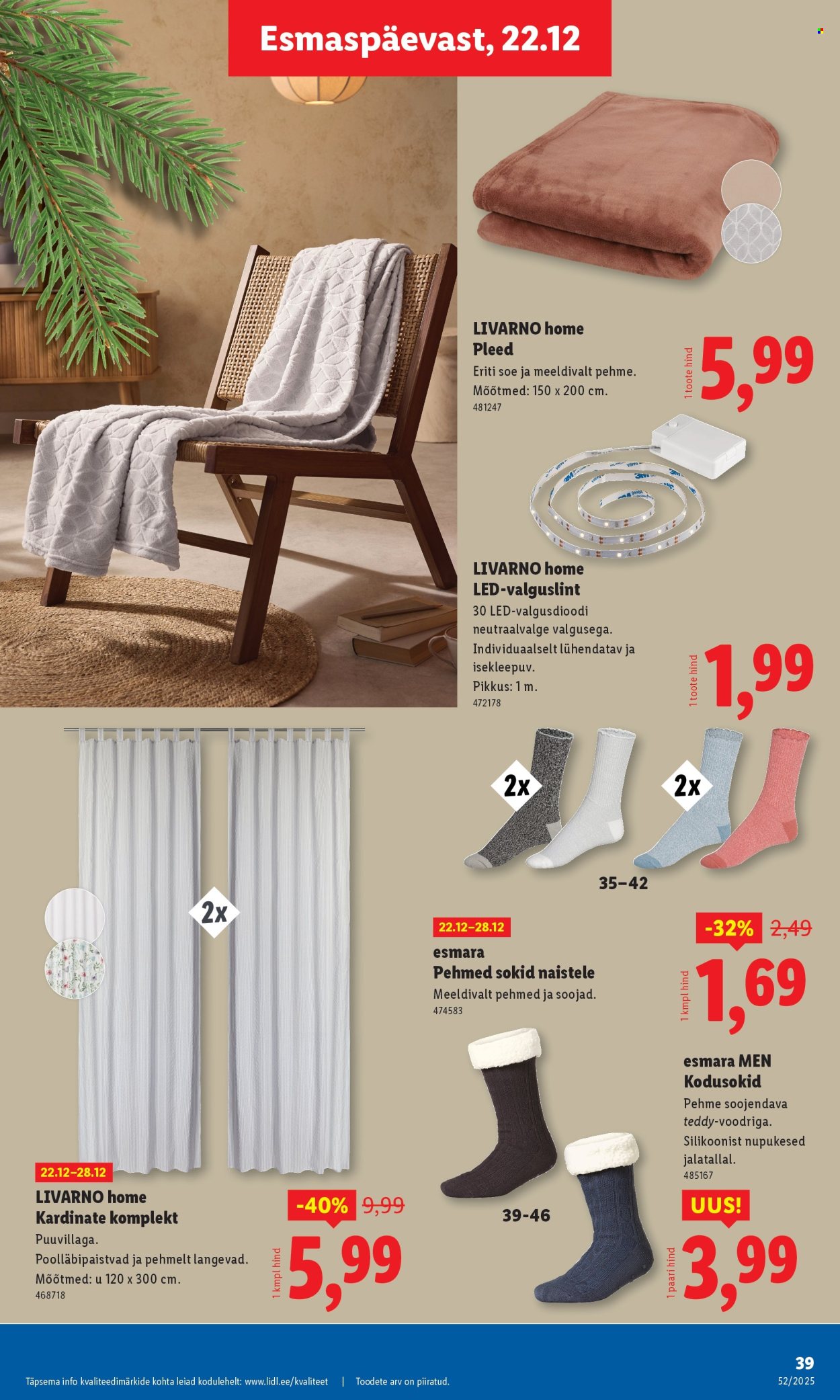 Lidl kliendileht - 22.12.2025 - 28.12.2025. Lehekülg 39