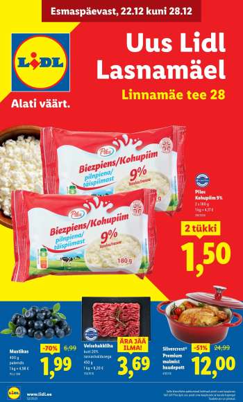 Kaupluse Lidl kliendileht - 22.12.2025 - 28.12.2025.