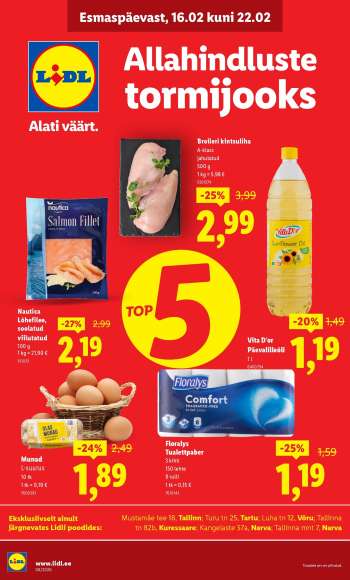Kaupluse Lidl kliendileht - 16.02.2026 - 22.02.2026.
