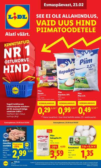 Kaupluse Lidl kliendileht - 23.02.2026 - 01.03.2026.