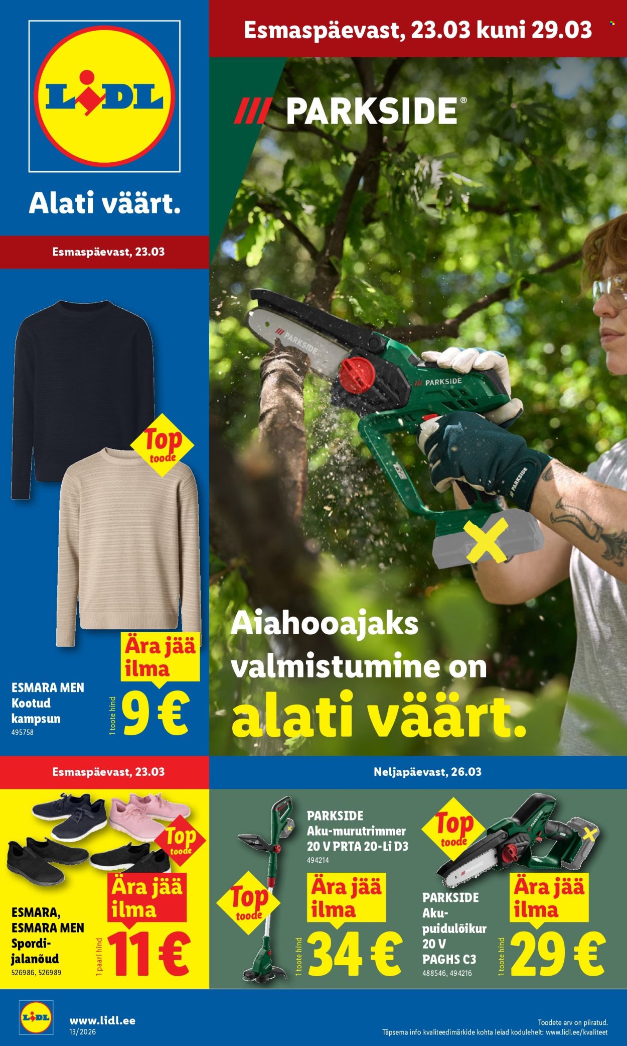 Lidl kliendileht - 23.03.2026 - 29.03.2026. Lehekülg 1