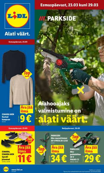 Kaupluse Lidl kliendileht - 23.03.2026 - 29.03.2026.