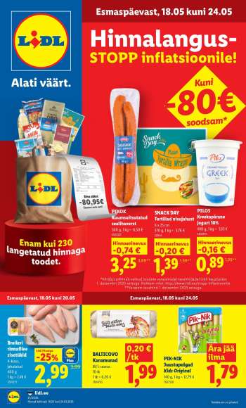 Kaupluse Lidl kliendileht - 18.05.2026 - 24.05.2026.