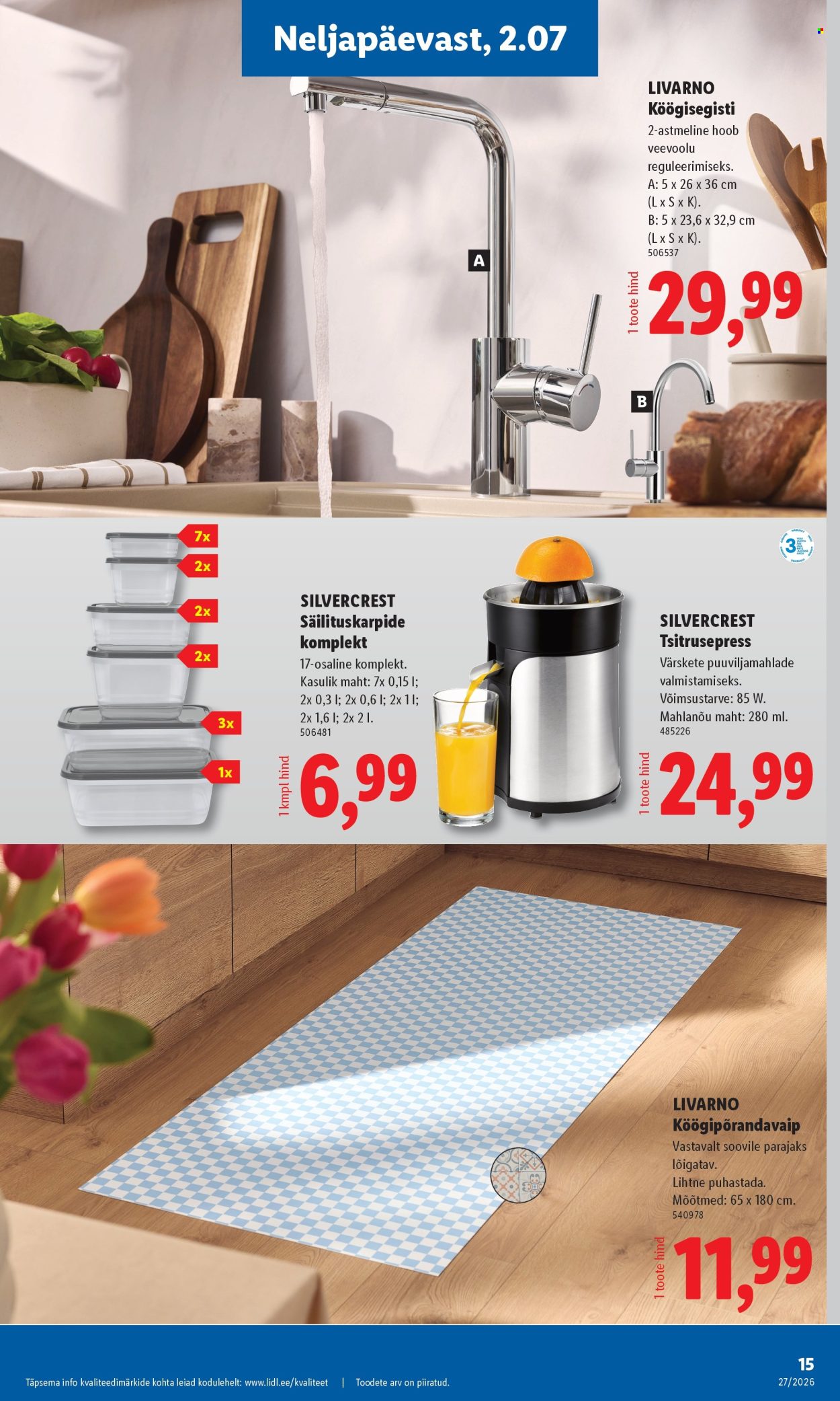Lidl kliendileht - 29.06.2026 - 05.07.2026. Lehekülg 15