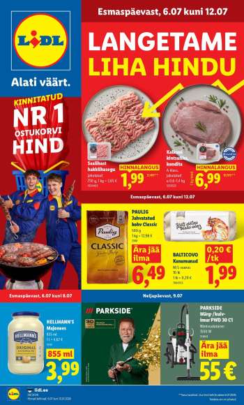 Kaupluse Lidl kliendileht - 06.07.2026 - 12.07.2026.