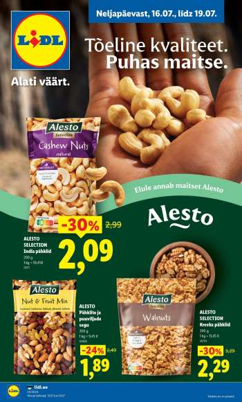 Kaupluse Lidl kliendileht - 16.07.2026 - 19.07.2026.