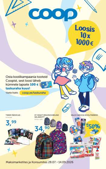 Kaupluse Coop kliendileht - 28.07.2026 - 14.09.2026.