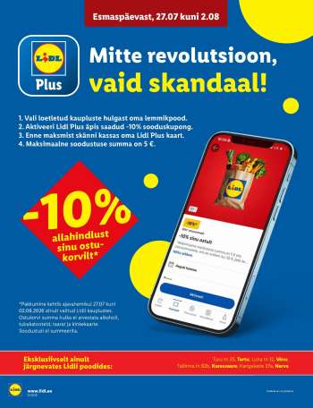 Kaupluse Lidl kliendileht - 27.07.2026 - 02.08.2026.