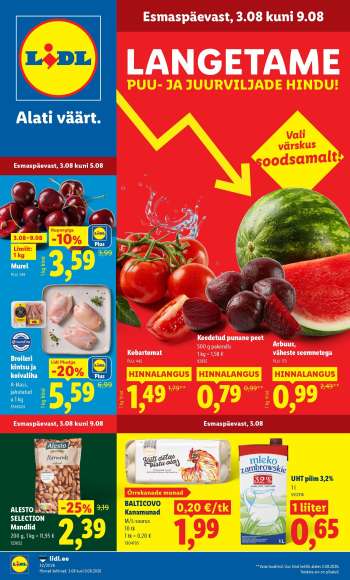Kaupluse Lidl kliendileht - 03.08.2026 - 09.08.2026.