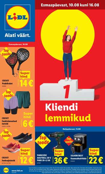 Kaupluse Lidl kliendileht - 10.08.2026 - 16.08.2026.