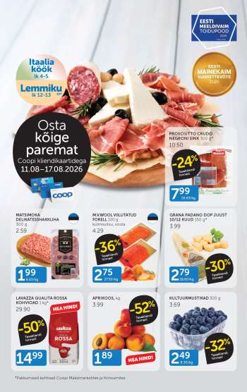 Kaupluse Coop kliendileht - 11.08.2026 - 17.08.2026.