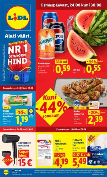 Kaupluse Lidl kliendileht - 24.08.2026 - 30.08.2026.