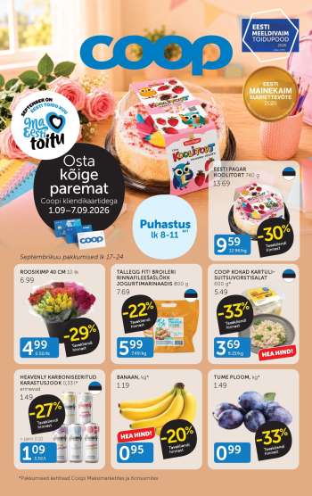 Kaupluse Coop kliendileht - 01.09.2026 - 07.09.2026.