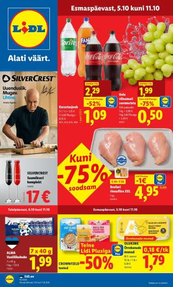 Kaupluse Lidl kliendileht - 05.10.2026 - 11.10.2026.