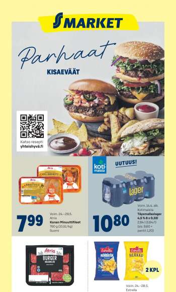 S-market tarjoukset  - 24.05.2023 - 28.05.2023.