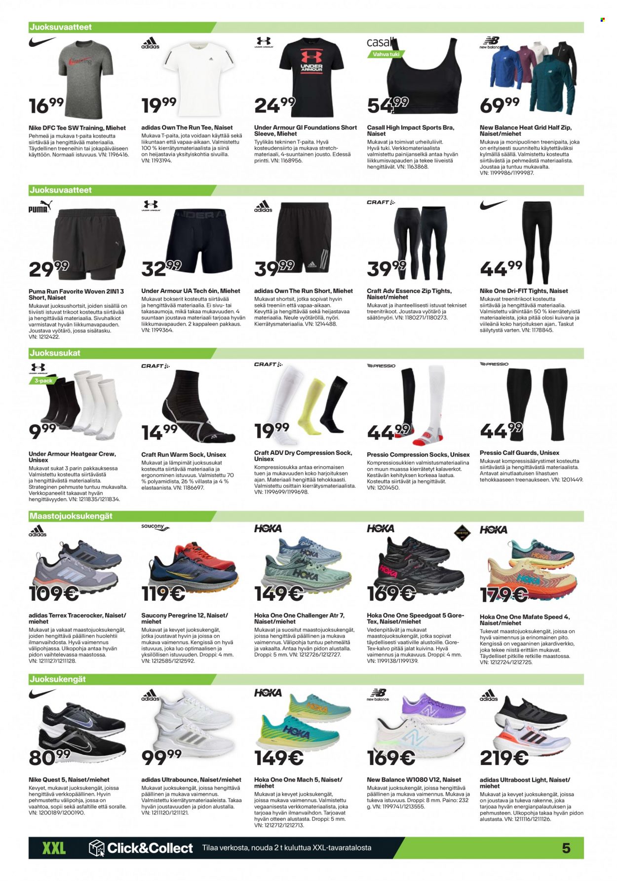 thumbnail - XXL tarjoukset  - 29.05.2023 - 04.06.2023 - Tarjoustuotteet - Nike, Puma, Craft, juoksukengät, Adidas. Sivu 5.