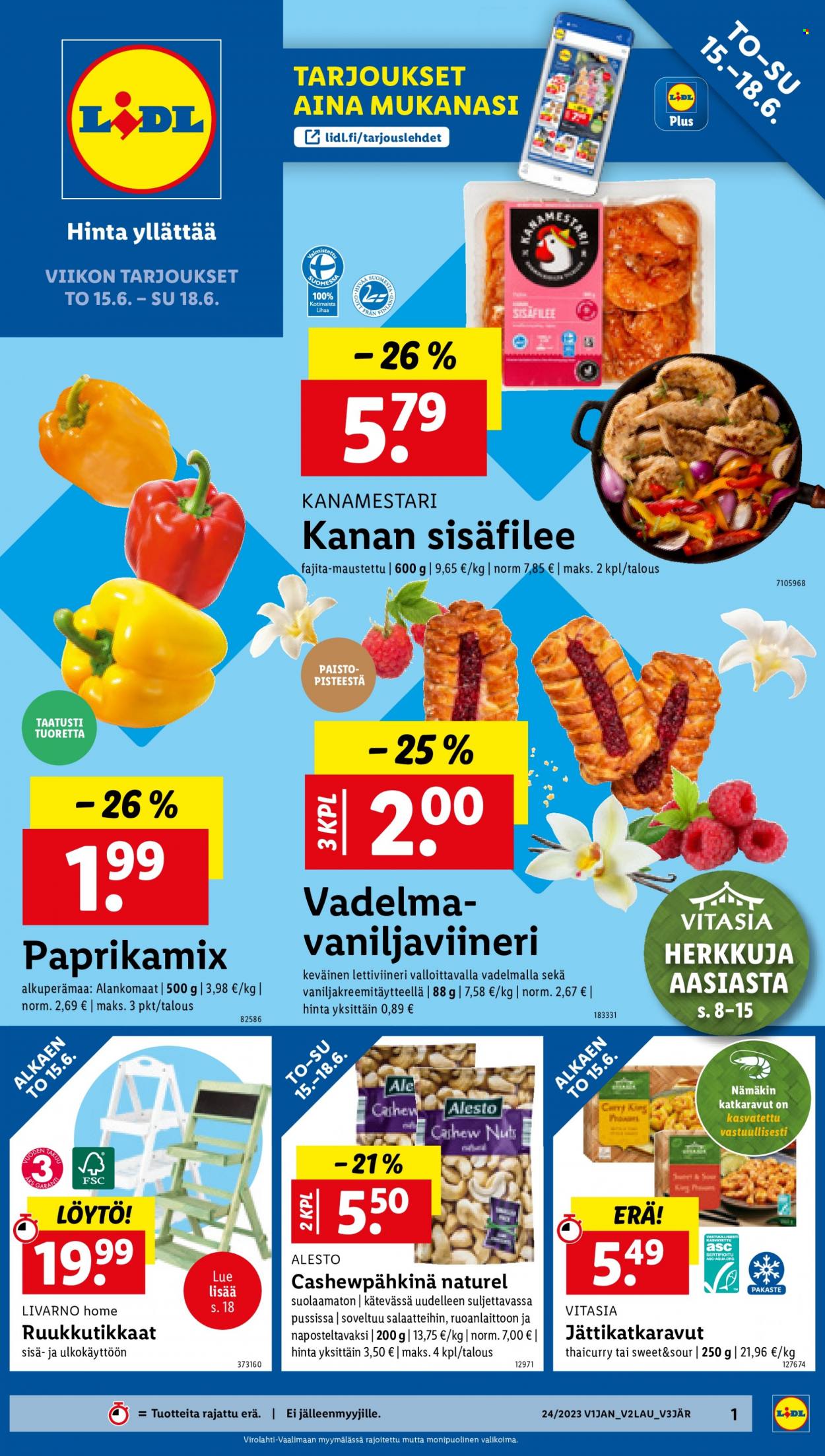Lidl tarjoukset - 15.06.2023 - 18.06.2023. Sivu 1
