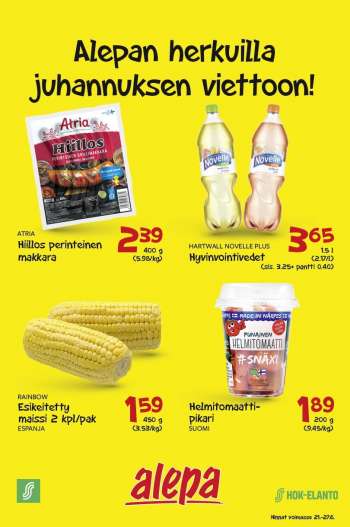Alepa tarjoukset  - 21.06.2023 - 27.06.2023.