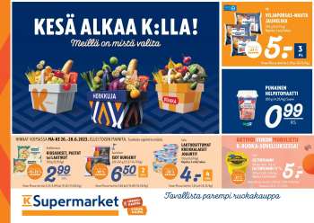 K-Supermarket tarjoukset  - 26.06.2023 - 28.06.2023.
