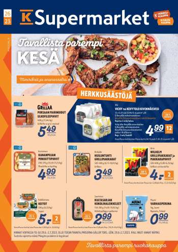 K-Supermarket tarjoukset  - 29.06.2023 - 02.07.2023.